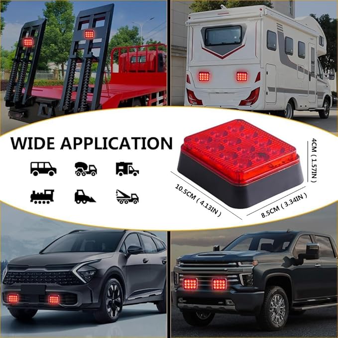 2PCS Magnetic Trailer Lights, Red Beacon Wireless Magnetic Strobe Lights Rechargeable Emergency Warning Lights Portable Surface Mount Strobe Lights for 12V 24V Trucks Car Trailer Vehicles Van