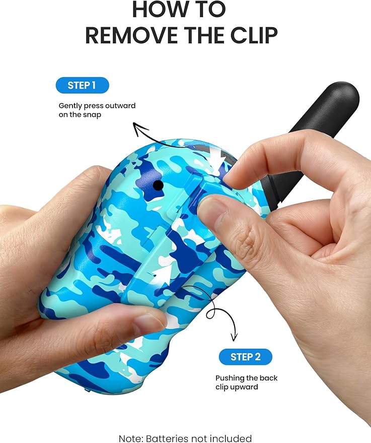 FOREDOM Walkie Talkies for Kids Walkie Talkies Long Range for Boys & Girls Age 3 to 12 Year Old Birthday Cool Army Toys - 2 Pack