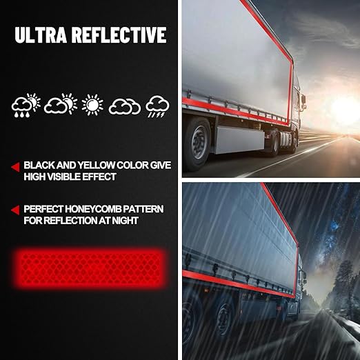 Reflective Tape, 1 Inch x 30 Feet - High Intensity - Red Reflective Safety Tape Waterproof Conspicuity for Trailer Reflector Trucks Bikes Baby Strollers Helmets