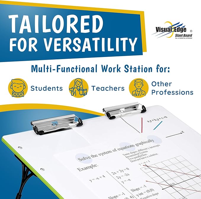 Slant Board for Writing – Adjustable Magnetic Whiteboard & 22° Angle Ergonomic Desk for Reading, Writing, Drawing and Studying – Portable Tabletop Stand for Students and Teachers - Green