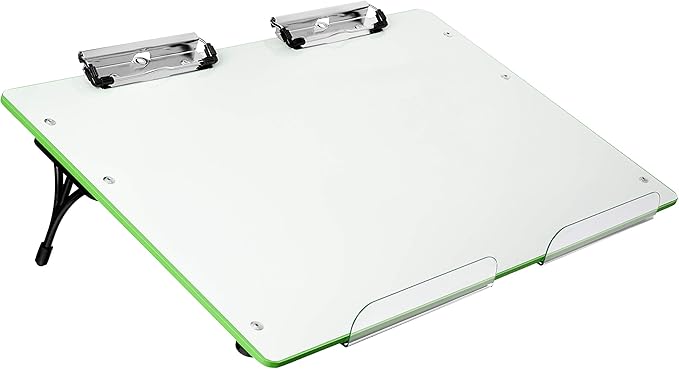 Slant Board for Writing – Adjustable Magnetic Whiteboard & 22° Angle Ergonomic Desk for Reading, Writing, Drawing and Studying – Portable Tabletop Stand for Students and Teachers - Green