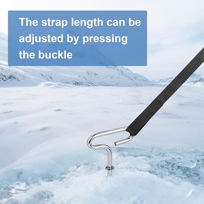 Heavy-Duty Ice Shelter Tie Down Kit with Ice Anchors and Adjustable Cam Straps – Tent Tie Down Kit for Ice Fishing Shelters, Pop Up Tents, Wind Anchoring, Outdoor Camping