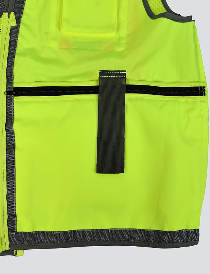 Safety Vest, Hi Vis Vests with Pockets, Class 2 High Visibility Vests,Construction Surveyor Work Vest for Men Women