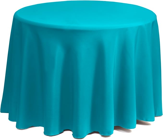Gee Di Moda Round Tablecloth - 120 Inch Caribbean Round Table Cloth for 60 to 96 Inch Round Tables - Heavy Duty Washable Fabric - for Buffet Table, Holiday Party, Dinner, Wedding & Baby Shower