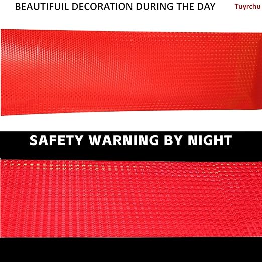 Red Reflective Tape Outdoor Waterproof 8 inch High Visibility Hazard Conspicuity Safety Industrial Marking Tape (66 feet)