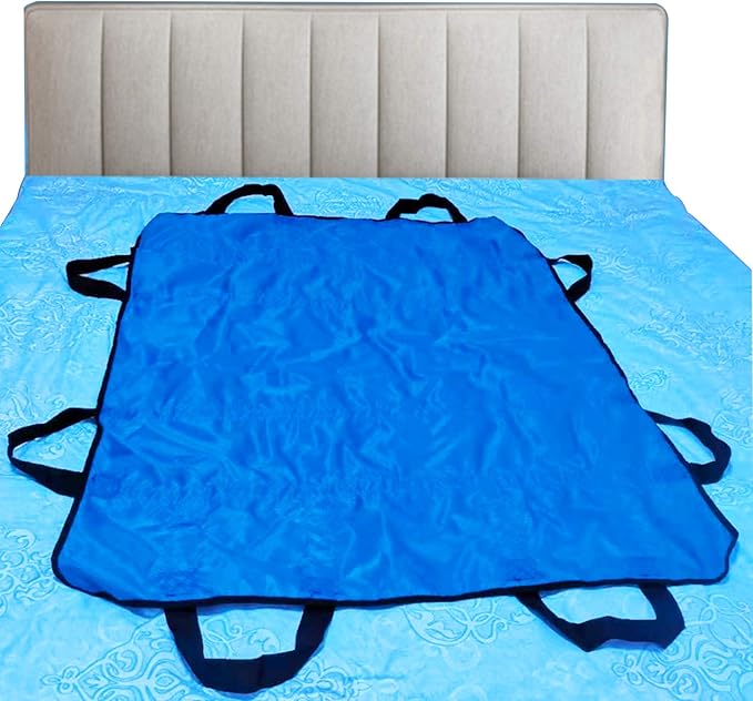 Positioning Bed Pad with Handles 48" X 40" Incontinence Mattress Bedding Protector Liner Underpad Straps for Easy Lift & Transfer Reusable Washable Hospital Quality
