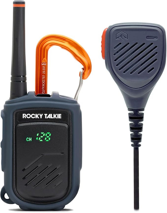 Rocky Talkie Rocky Talkie Mountain Radio with Waterproof Handmic - Long Range Walkie Talkie, FRS Handheld Radio, 4 Day Battery Life, Max Durability, 1 Pack