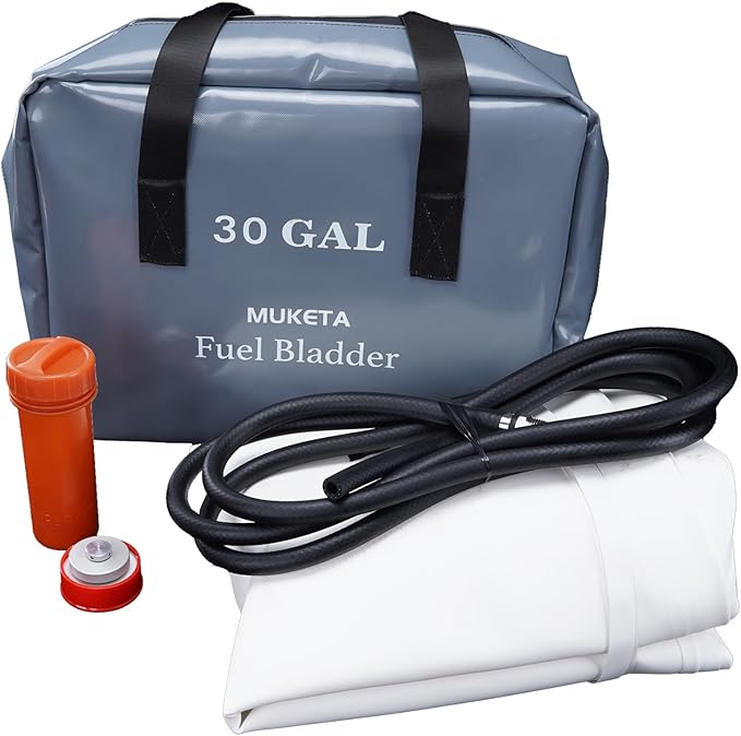 Marine Fuel Bladder for Boat Gas Diesel Fuel Emergency Tanks Auxiliary Fuel Bladder Kit for Extended Range Fishing, Yachting, Sailing, Ferrying, Cruising Trips(White, 30 Gallons)