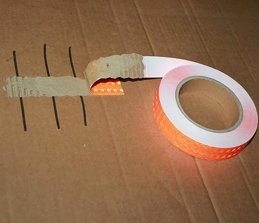 Reflective Tape Orange 1 inch, Outdoor Waterproof High Visibility Warning Industrial Marking Tape, Safety Stickers (68 feet)