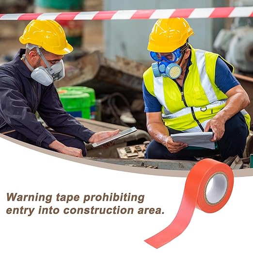 MECCANIXITY Flagging Tape,12 Pcs Non-Adhesive Plastic Neon Survey Marking Tape 1 Inch x 98 Feet for Tree Hunting Boundaries Hazardous Areas Marking Ribbon Orange