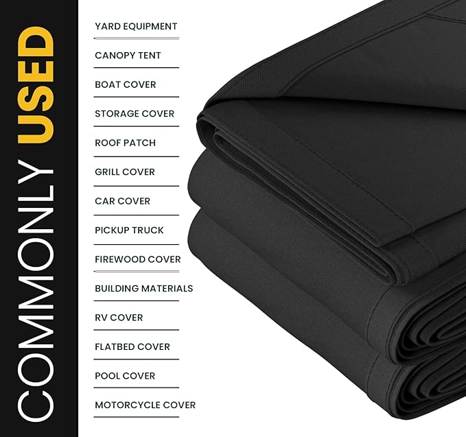 PROTARP Heavy Duty 14 OZ Water Resistant Canvas Tarp, UV Resistant Tarpaulin Cover with Rustproof Brass Grommets, Multipurpose for Canopy, Roof, Camping, Woodpile (Grey 20'X20')