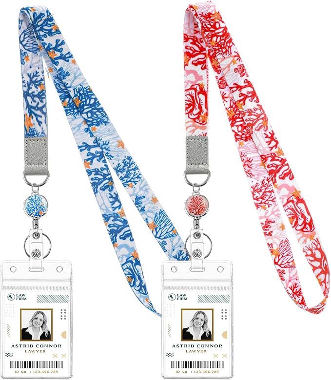Lanyard for Cruise Ship Card, 2PCS Retractable Plastic Cruise Card Lanyard, Waterproof for Id Badge Key Office School Travel