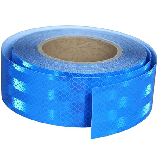 Non Fading Blue Reflective Tape Outdoor Waterproof 2 inch, High Visibility Warning Industrial Marking Tape,Safety Stickers (68 feet)