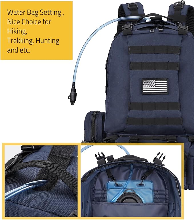 CVLIFE Tactical Backpack Military Army Rucksack 60L Large Assault Pack Detachable Molle Bag…