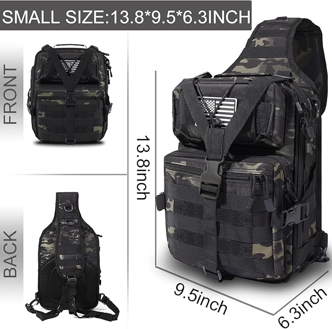 HAOMUK Tactical Sling Bag Pack Military Rover Shoulder Sling Backpack EDC Molle Assault Range Bag