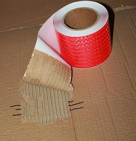 Red Reflective Tape Outdoor Waterproof 4 inch Wide, High Visibility Warning Safety Industrial Marking Tape (68 feet)