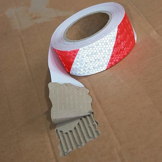 Reflective Tape Red White 2 Inch x 168 Feet, Outdoor Waterproof Warning Reflector, Night Safety Stickers for Car Bicycles