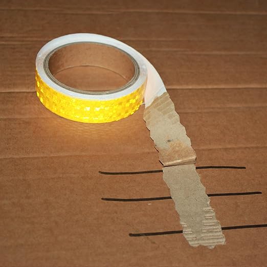 Yellow Reflective Tape 1 inch, Outdoor Waterproof High Visibility Warning Industrial Marking Tape, Safety Stickers (15 feet)