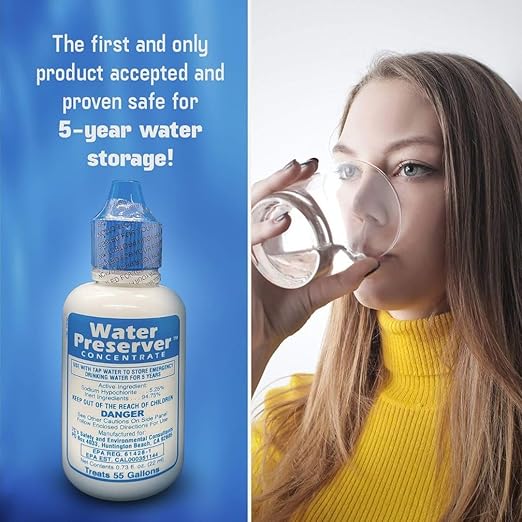 Water Preserver for 55 Gallon Water Tank - Purifies Water for Drinking for 5 Years - Ideal for Emergency Water Storage or Rain Collection - Survival Kit, Earthquake, Hurricane, Emergency Water-5 Pack