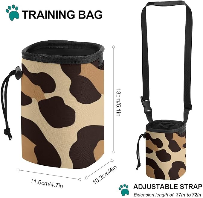 Portable Travel Dog Carrier Bag, Fashion Pet Training Package, Puppy Snack Pocket with Adjustable Waist Belt for Cat Dog Puppy Cool Cheetah Leopard Print