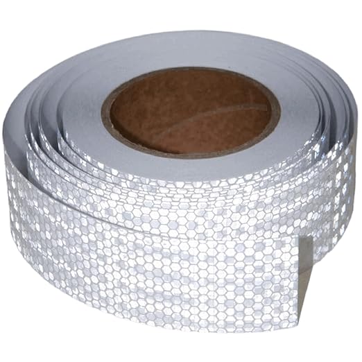 White Non Fading Reflective Tape Outdoor Waterproof 2 inch Wide for Truck, High Visibility Safety Adhesive Stickers (66 feet)