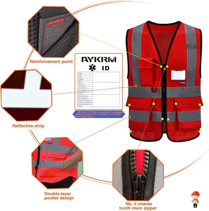 Red safety vest small