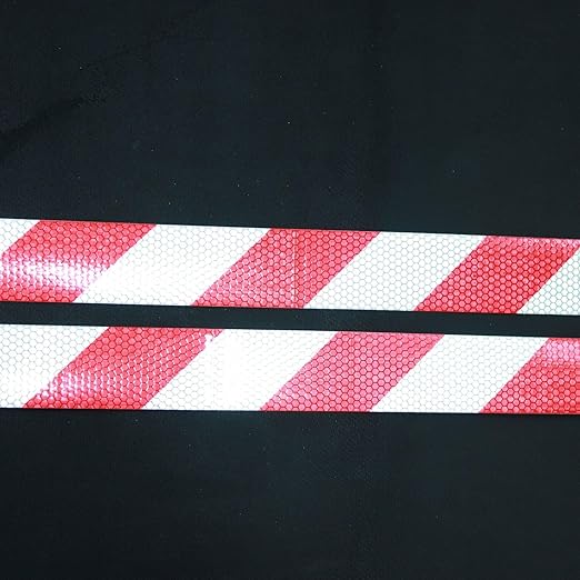 Reflective Tape Red White 2 Inch x 68 Feet, Outdoor Waterproof Warning Reflector, Night Safety Stickers for Bicycles