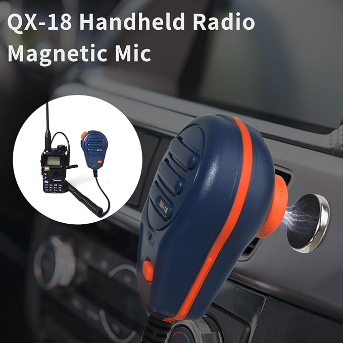UAYESOK QX-18 HT Magnetic Mic 2 pin K Type for Kenwood Baofeng Retevis QuanSheng Pxton PUXING TYT WouXun Linton WEIERWEI Sanzuco Radioddity Arcshell BTECH Rapid TIDRADIO Samcom Ham Radios (Blue)
