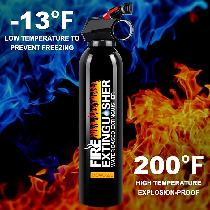 Fire Extinguisher for Home - Car Fire Extinguisher with Mount, Small A B C K Fire Extinguisher, Water-Based Fire Extinguishers for Car/House/Kitchen/Truck/Marine/Boat/Vehicle/utv/rv (3)