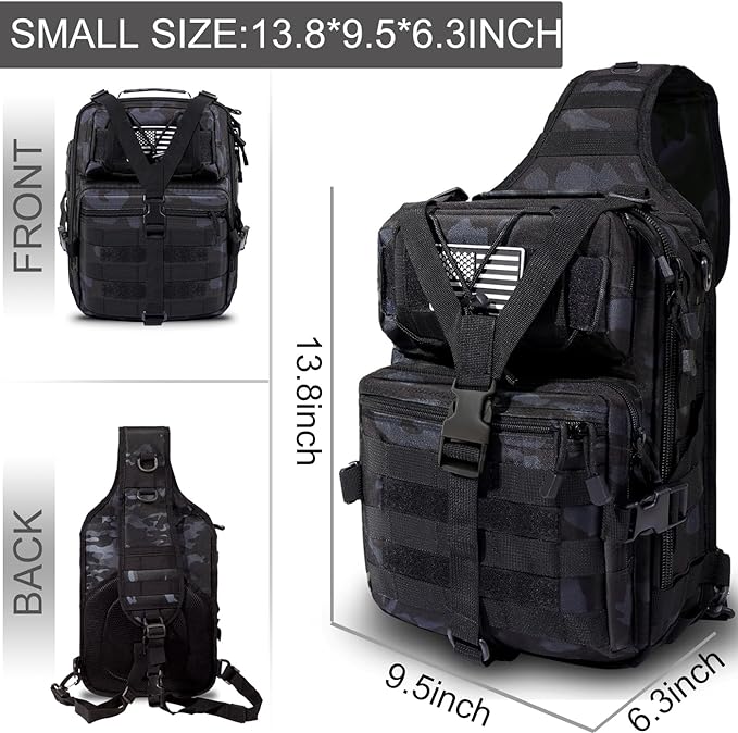 HAOMUK Tactical Sling Bag Pack Military Rover Shoulder Sling Backpack EDC Molle Assault Range Bag