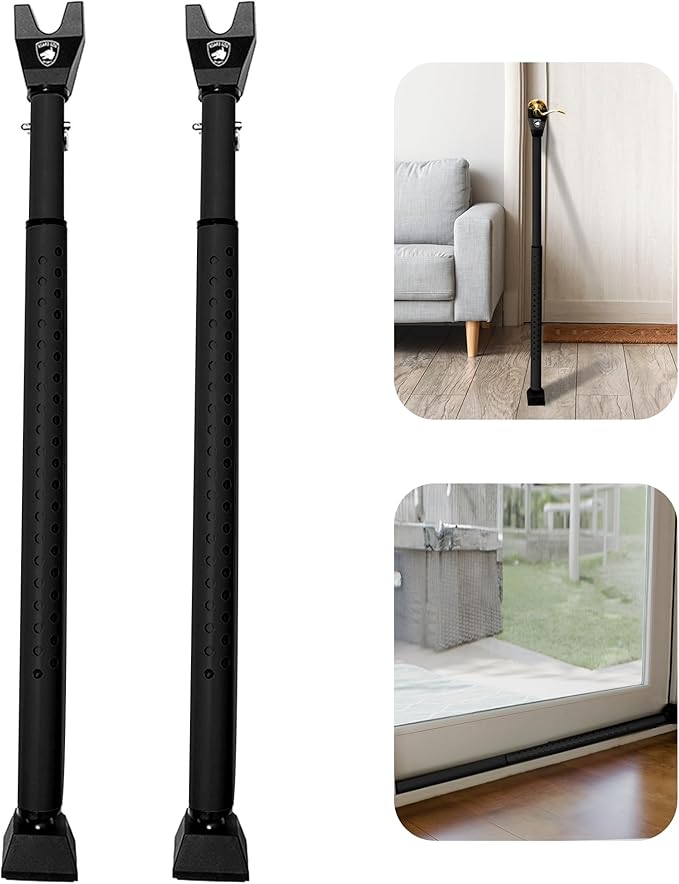 Sliding Door Security Bar, Door Jammer 2-in-1 Adjustable, Door Stoppers Security – 40 Different Adjustments, by Guard Dog Security