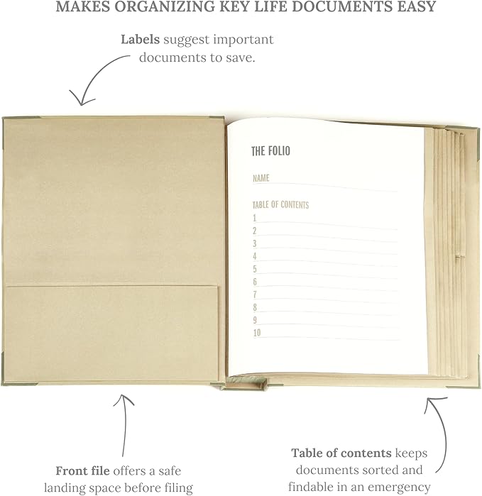 Savor|2025 Updated Edition Family Emergency Binder ™ | Custom Dyed Cloth Expanding File Folder for Important Papers, Babysitter Binder, Birth Certificates, Social Security Cards, Passports, Photos