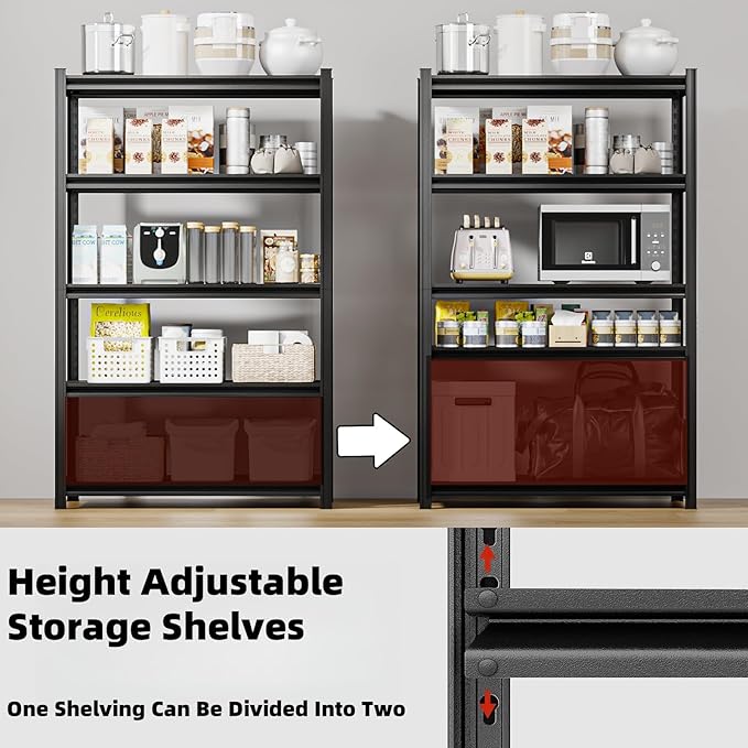 5-Tier 55" W x 24" D x 84" H Garage Shelving 3500LBS Storage Shelves Heavy Duty Metal Shelf Unit Adjustable Basement Industrial Storage Racks (84 * 55 * 24)