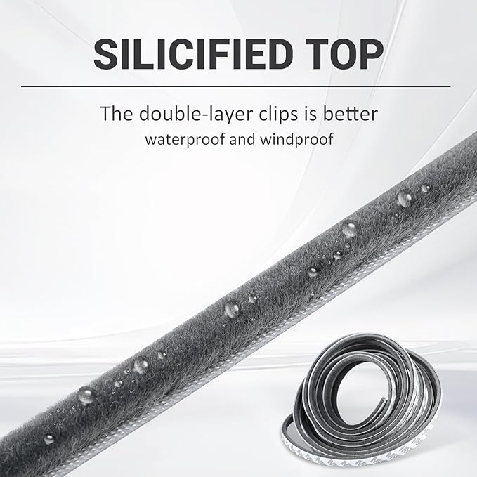 33 Ft Self-Adhesive Weather Stripping Seal for Doors and Windows, 0.35" Wide x 0.6" Thick, Gray - Soundproof, Windproof, Dustproof, Energy-Efficient Gap Filler for Sliding Windows and Door Frames