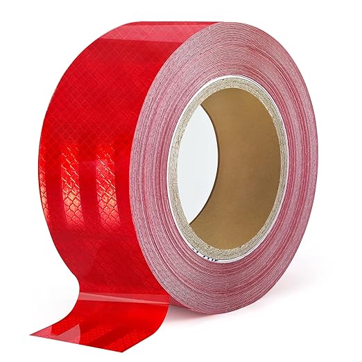 Red Reflective Tape, 2 Inch x 65 Feet, High Viscosity Safety Reflective Tape Outdoor Waterproof for Trailers, Bikes, Cars
