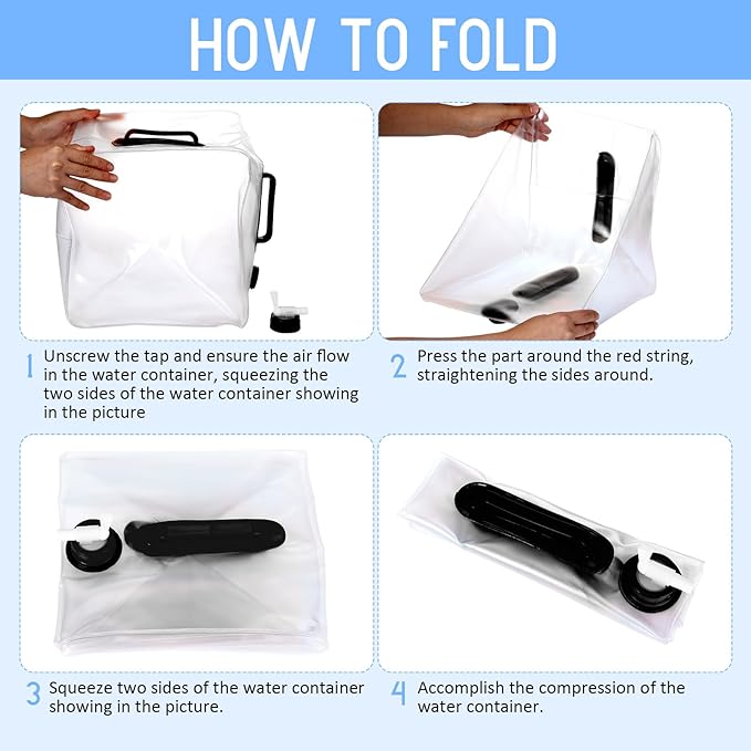 3 Pcs Collapsible Water Container with Spigot, Foldable Camping Water Container Portable Camping Storage Carrier Jug for Outdoors Hiking Emergency Kit Backpack (5.3 Gallon,Black)