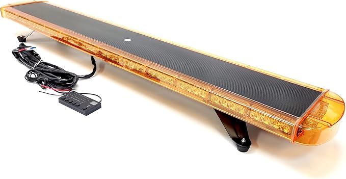 CFLMYYXGS 55" 104 LED Amber Warning Light Bar with Digital Controller 26 Flash Patterns 1W High-Intensity Beacons for Trucks Work Vehicles Weatherproof Emergency Strobe Lights (55 inches 104 LED)