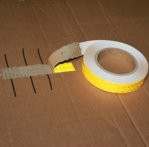 Yellow Reflective Tape 1 inch Wide for Trucks, Outdoor Waterproof High Visibility Safety Warning Reflector Sticker Strips (68 feet)