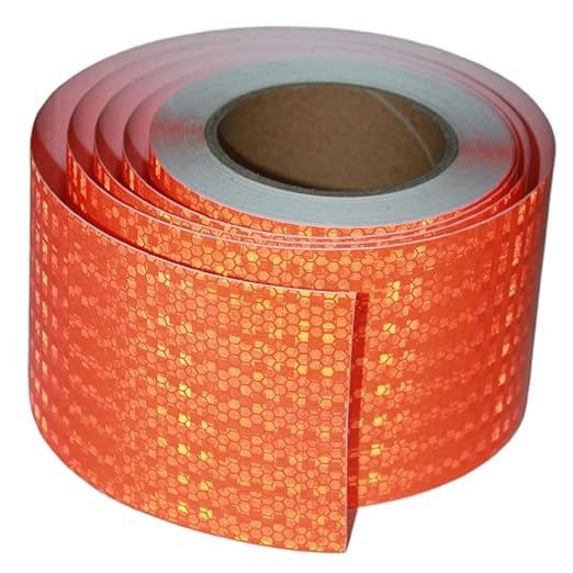 Orange Reflective Tape 4 inch Wide, Outdoor Waterproof High Visibility Strong Safety Adhesive Reflector Tape (66 feet)