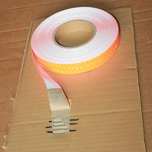 Industrial Reflective Tape Orange Outdoor Waterproof 1 inch Wide, High Visibility Safety Warning Reflector Sticker Strips (168 feet)