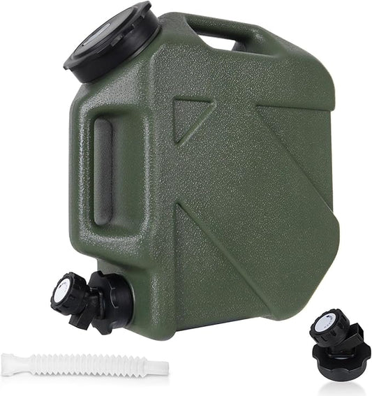 2.6 Gallon Water Jug, Camping Water Container BPA Free Water Storage with Spigot No Leakage Portable Emergency Water Tank for Outdoor Hiking Camping Picnic Supplies Green