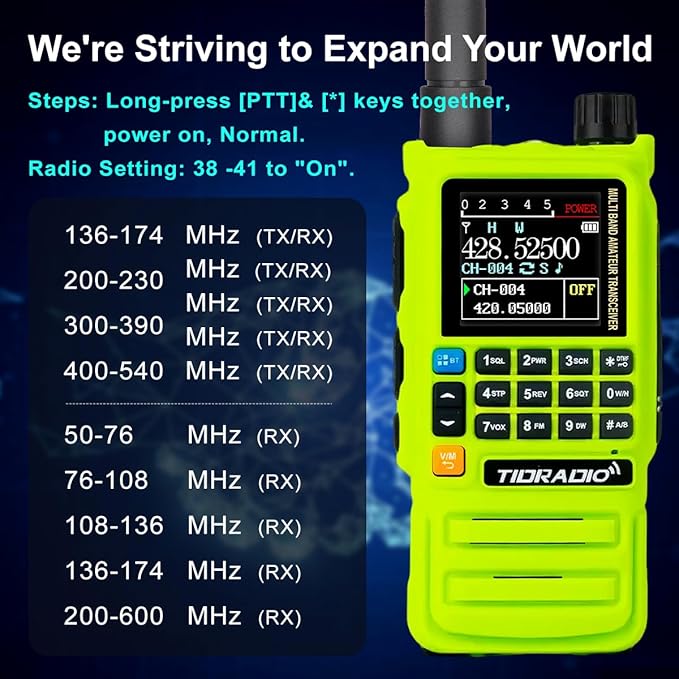 TIDRADIO TD-H3 Plus Ham Radio Handheld,Bluetooth-Headphone-connectable,Wireless Programming, Multi-Band Walkie Talkies Long Range NOAA Emergency Weather Radios for Survival Gear Hunting Green 2 Pack