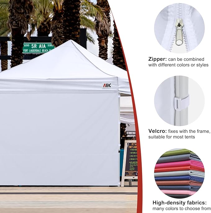 ABCCANOPY Instant Canopy SunWall 10x10 FT, 1 Pack Sidewall Only, No Frame or Top, Pink