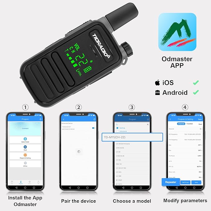TIDRADIO TD-M11 Walkie Talkies Waterproof IP67 FRS Long Range Two Way Radio with LED Display,NOAA Weather,Walky Talkiy for Industry, Security Work (2 Pack) Black＆Gray