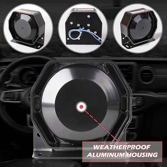 Compact Siren Speaker 130DB 200 Watt, Heavy Duty Metal Housing Weatherproof, Universal for 100W 200W Siren, 1 PCS