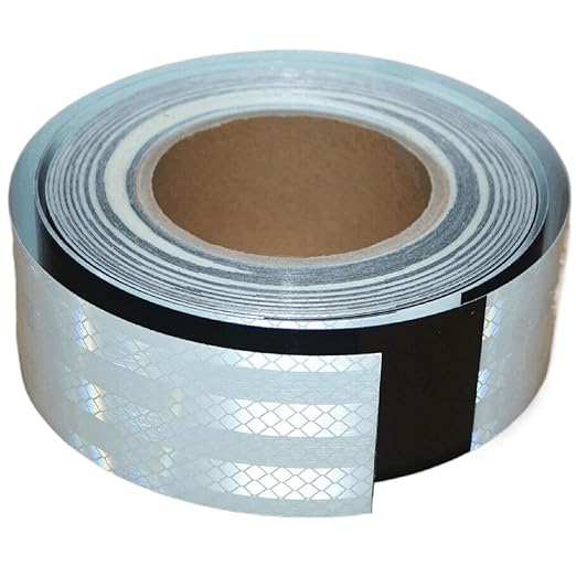 Reflective Tape Black and White 2 inch Wide for Cars, Outdoor Waterproof High Visibility Safety Warning Adhesive Strips (166 feet)
