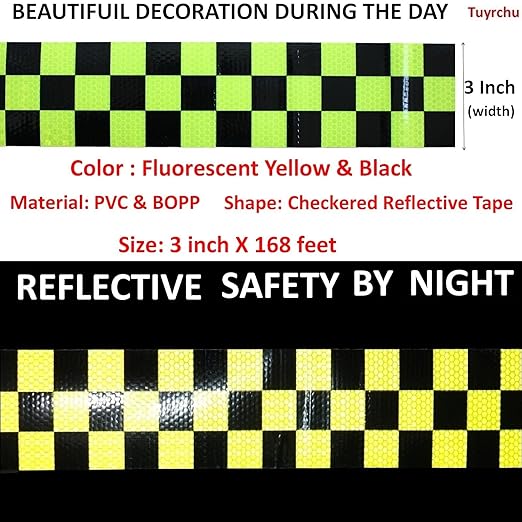 Reflective Tape 3 Inch x 168 Feet, Outdoor Waterproof High Visibility Conspicuity Strong Adhesive Reflector for Vehicles