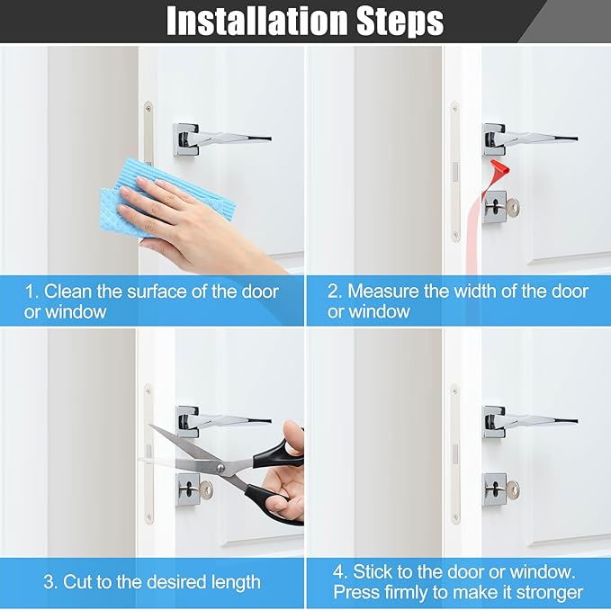 Draft Seal Tape for Doors and Windows 1 in x 20 Ft Silicone Weather Stripping Extra Thick 2mm Door Seal Strip with Strong Adhesive Draft Insulation Stopper Side Seal - Clear