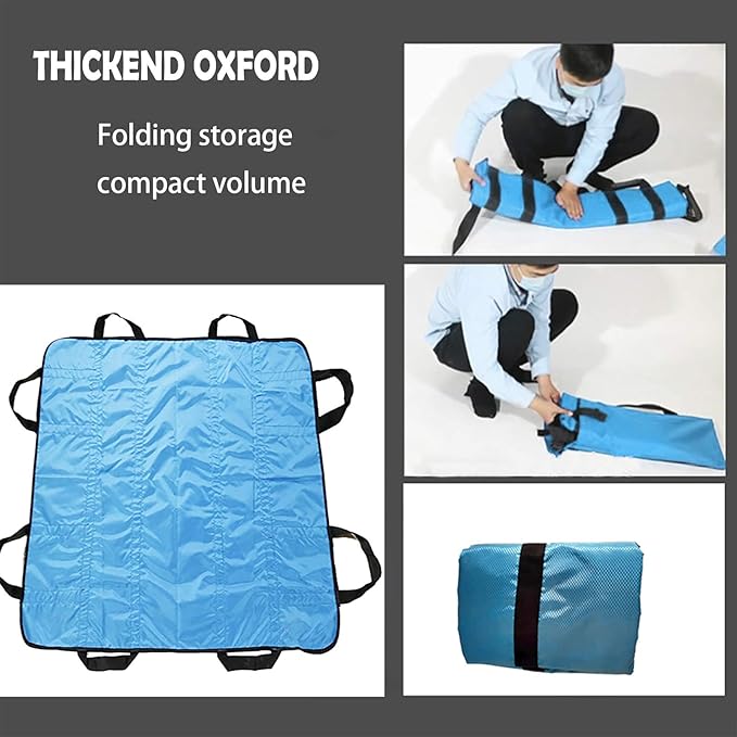 Positioning Bed Pad with Handles 48" X 40" Incontinence Mattress Bedding Protector Liner Underpad Straps for Easy Lift & Transfer Reusable Washable Hospital Quality