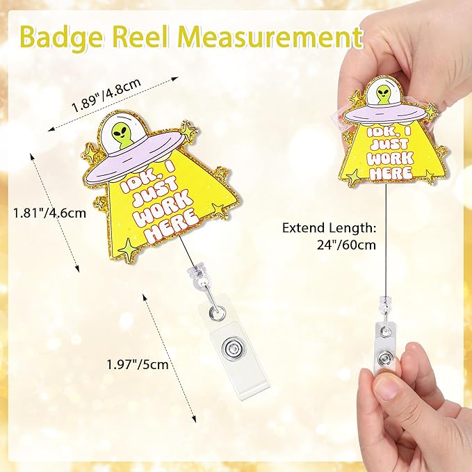 IDK, I Just Work Here Badge Reel with Alligator Clip Funny ID Badge Holders Cute RN LPN CNA MA PCT Badge Buddy Nursing Medical Students Nurse Accessories for Work